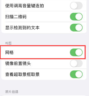 凉州苹果手机维修网点分享iPhone如何开启九宫格构图功能 