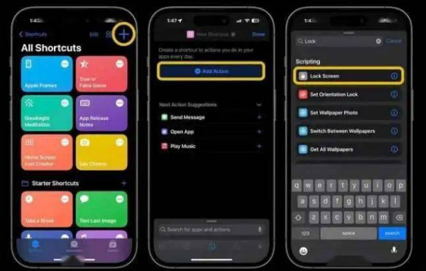 凉州苹果14锁屏维修店分享iPhone14升级iOS16.4后如何创建锁屏快捷方式 