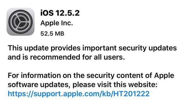 凉州苹果手机维修分享iOS12.5.2发布，建议所有老苹果用户安装 